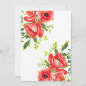 水彩赤いケシのフローラ誕生パーティー 招待状 (裏面)