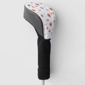 水彩赤いケシの模様（白） ゴルフヘッドカバー (アングル)