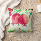 水彩赤いザクロ粒フルーツガーデン食品 クッション (ブランケット)