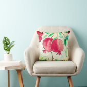 水彩赤いザクロ粒フルーツガーデン食品 クッション (椅子)