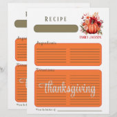 水彩赤いトマトの感謝祭バインダーページ (正面/裏面)