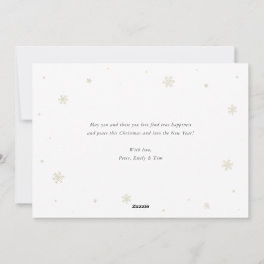 水彩赤いトラック写真メリークリスマスカード シーズンカード (裏面)