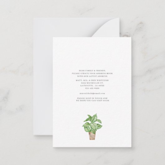 水彩赤いドアの引っ越しました移動 ノートカード (裏面)