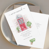 水彩赤いドアの引っ越しました移動 案内状