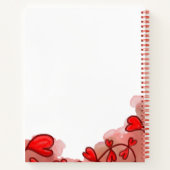 水彩赤いハートノート ノートブック (裏面)