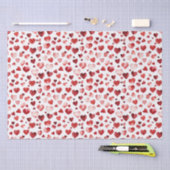 水彩赤いハートバレンタインデー 薄葉紙 (クラフト)