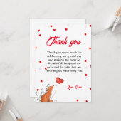 水彩赤いハート誕生日サンキューカード カード (正面/裏面インサイチュ)