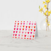 水彩赤いハート カード (黄色い花)