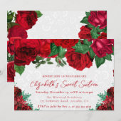 水彩赤いバラのスイートシックスティーン 招待状 (正面/裏面)