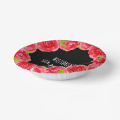 水彩赤いバラのダービー ペーパーボウル (傾斜あり)