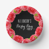 水彩赤いバラのダービー ペーパーボウル (正面)