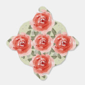 水彩赤いバラの花のテイクアウト フェイバーボックス (折り畳みなし)