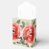 水彩赤いバラの花のテント フェイバーボックス (オープン)