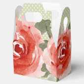 水彩赤いバラの花の切妻 フェイバーボックス (オープン)