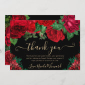 水彩赤いバラ甘い16 サンキューカード (正面/裏面)