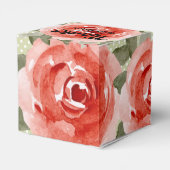 水彩赤いバラ2" ハート型切り抜き フェイバーボックス (裏面サイド)