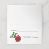 水彩赤いバラ – エスコートカード プレイスカード (外部開封)