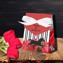 水彩赤いバラ ダービー 馬 ストライプ テント フェイバーボックス