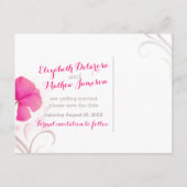 水彩赤いピンクを洗う日付カードを保存 案内ポストカード (裏面)