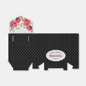 水彩赤いポピーと白黒水玉模様 フェイバーボックス (折り畳みなし)