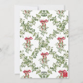 水彩赤いリボンのもみの木の花輪の写真 シーズンカード (裏面)