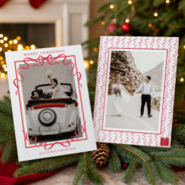 水彩赤いリボンの写真 シーズンカード