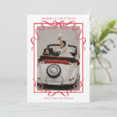 水彩赤いリボンの写真 シーズンカード (スタンド正面)