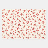 水彩赤いローズヒップウィンタークリスマス。 ラッピングペーパーシート (正面3)