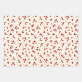 水彩赤いローズヒップウィンタークリスマス。 ラッピングペーパーシート (正面2)