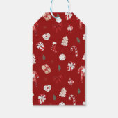 水彩赤い冬かわいいクリスマスベビーシャワー ギフトタグ (裏面)
