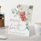 水彩赤い冬のクリスマスフォトブースの看板 台座サイン (インサイチュ)