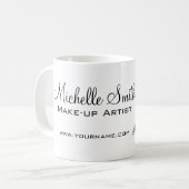 水彩赤い唇と口紅のメイクアップブランディング コーヒーマグカップ (正面左)