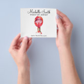 水彩赤い唇と口紅のメイクアップブランディング チラシ (手)