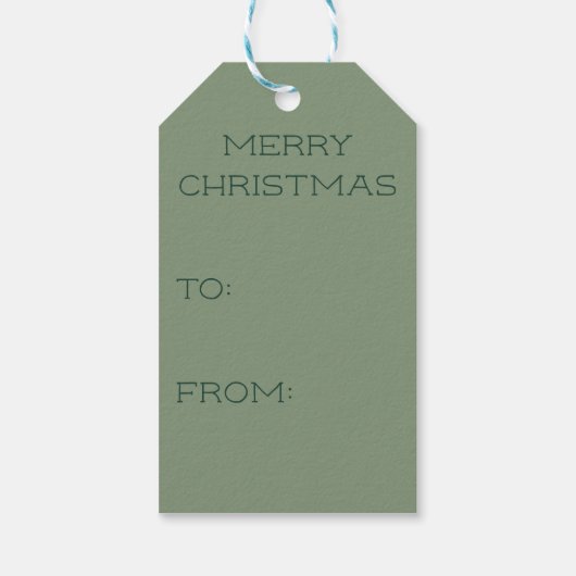 水彩赤い弓と緑のクリスマスギフトラベル ギフトタグ (裏面)