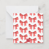 水彩赤い弓ギフトエンクロージャー ノートカード (裏面)