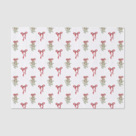 水彩赤い弓ミスタルトークリスマス 薄葉紙