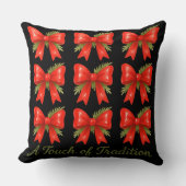水彩赤い弓Touchの伝統のギフトパターン クッション (正面)