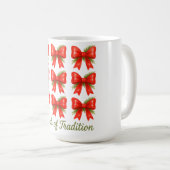 水彩赤い弓Touchの伝統のギフトパターン コーヒーマグカップ (正面右)