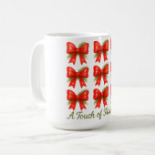 水彩赤い弓Touchの伝統のギフトパターン コーヒーマグカップ (正面左)
