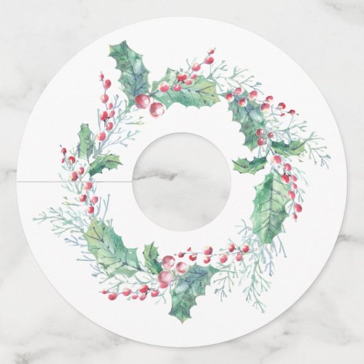 水彩赤い果実とホリーの離れ ワイングラスタグ (裏面)