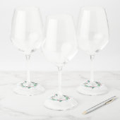 水彩赤い果実とホリーの離れ ワイングラスタグ (セット)