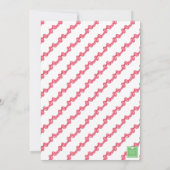 水彩赤い水玉模様の弓のモノグラムの花輪パーティー 招待状 (裏面)