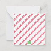 水彩赤い水玉模様の弓のモノグラムの花輪 ノートカード (裏面)