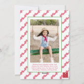 水彩赤い水玉模様ボウスワッグクリスマスフォト シーズンカード (裏面)