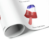 水彩赤い白と青のポスクル ラッピングペーパー (ロールコーナー)