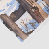 水彩赤い納屋とカーディナル冬のデコパージュ 薄葉紙 (詳細)