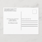 水彩赤い素朴納屋カントリークリスマスカード 案内ポストカード (裏面)