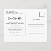 水彩赤い緑の葉の写真は日付を保存 案内ポストカード (裏面)