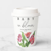 水彩赤い花束の花 – ベビー入り開花 紙コップ (裏面)