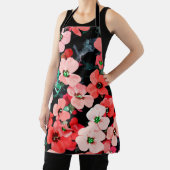 水彩赤い花 エプロン (インサイチュ)